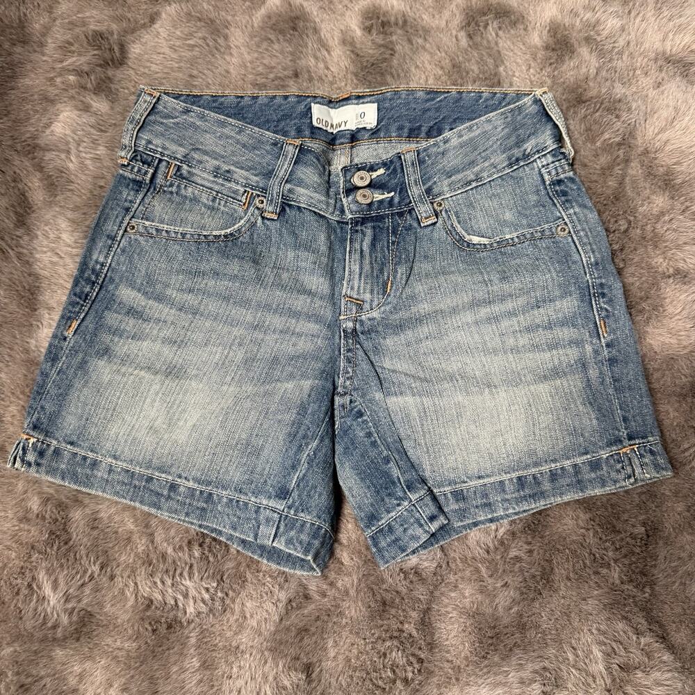 Old Navy Jean Shorts Size 0 Low Rise 5” Inseam Vintage Y2K